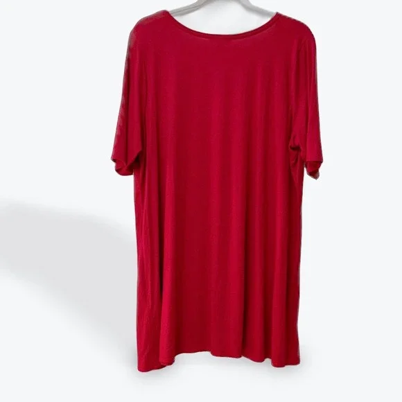 Eileen Fisher Red Short Sleeve Tunic Dress Women's Size XL - Picture 2 of 5